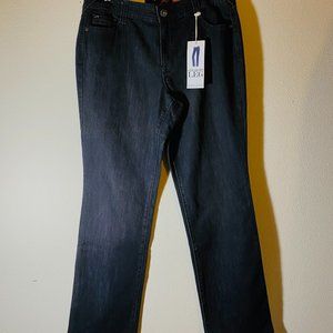 STYLE & C0 WOMENS JEANS SZ 12 COTTON BLEND BLACK MID RISE STRAIGHT LEG